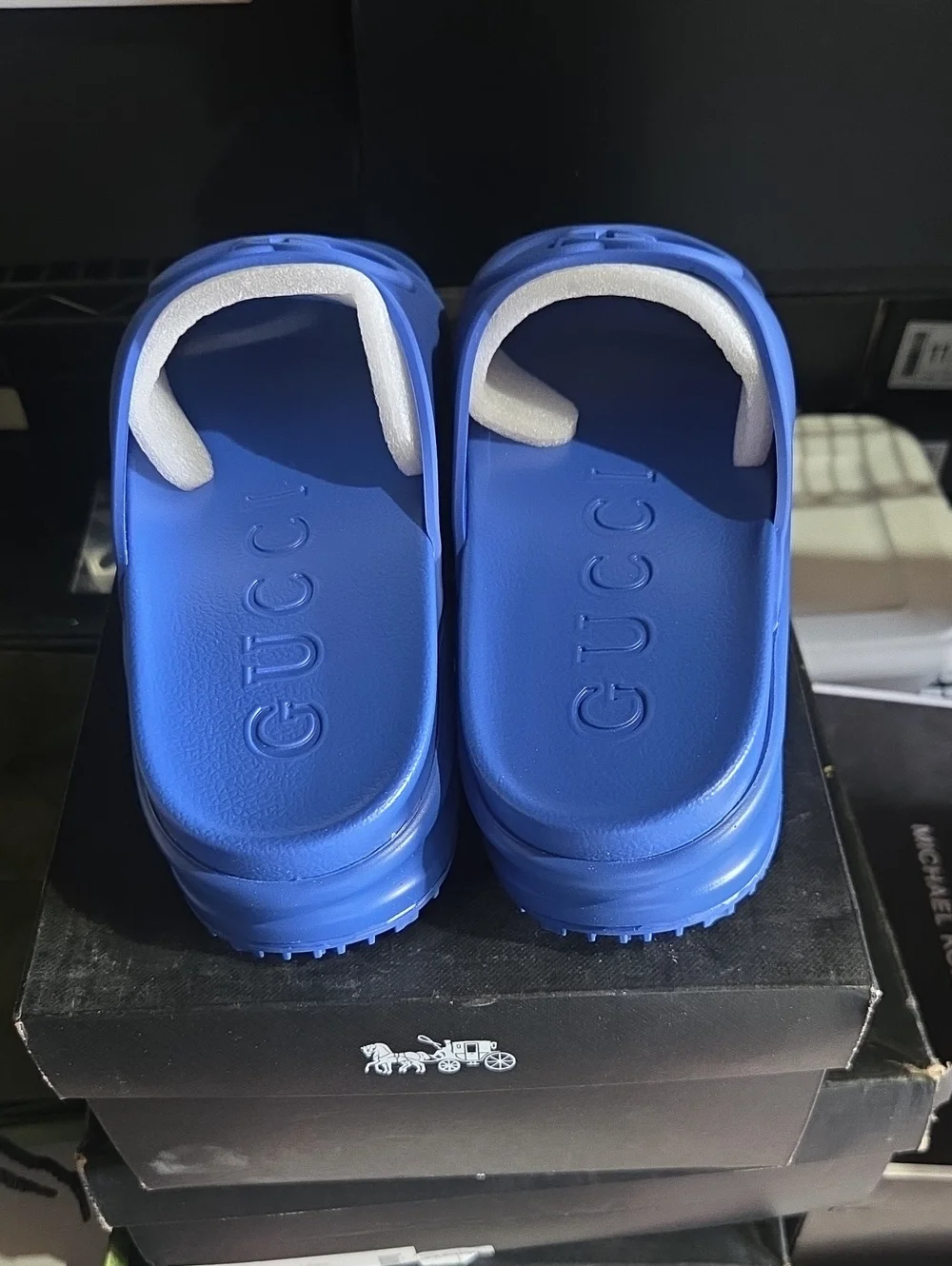Gucci Men Heritage Slide in Blue